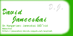 david janecskai business card